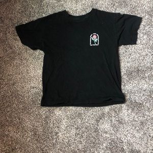 Vans kids size large, black shirt, vans rose